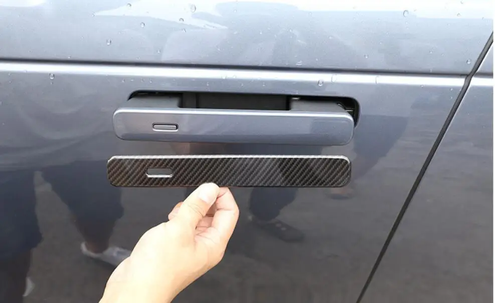 

4pcs Carbon Fiber For Land Rover Range Rover VELAR 2017 2018 ABS Chrome Exterior Door Handle Trims Car Accessories