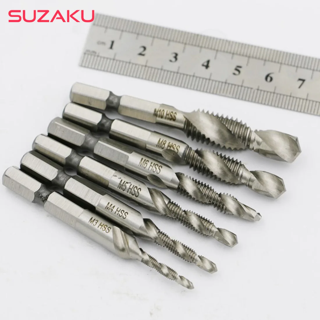 

Hex Shank HSS Screw Spiral Point Thread Metric Plug Drill Bits 6pcs/set Hand Tap Drill M3 M4 M5 M6 M8 M10 Hand Tools