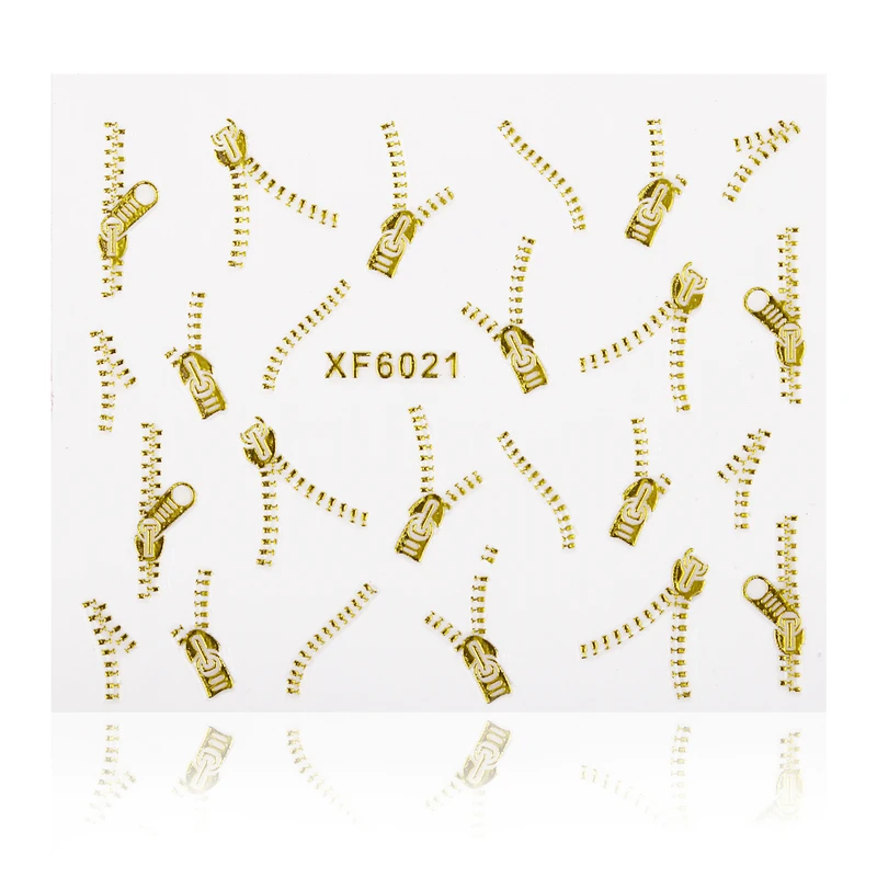 1 лист золотой молнии 3D наклейки для дизайна ногтей Рождественские Цветные