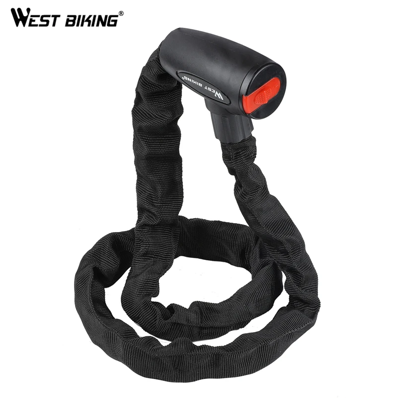 

WEST BIKING Bicycle Lock Outdoor Cycling Bicycle Safety Anti-theft Chain Lock MTB Road Bike Alloy Lock Bicycle Accessories