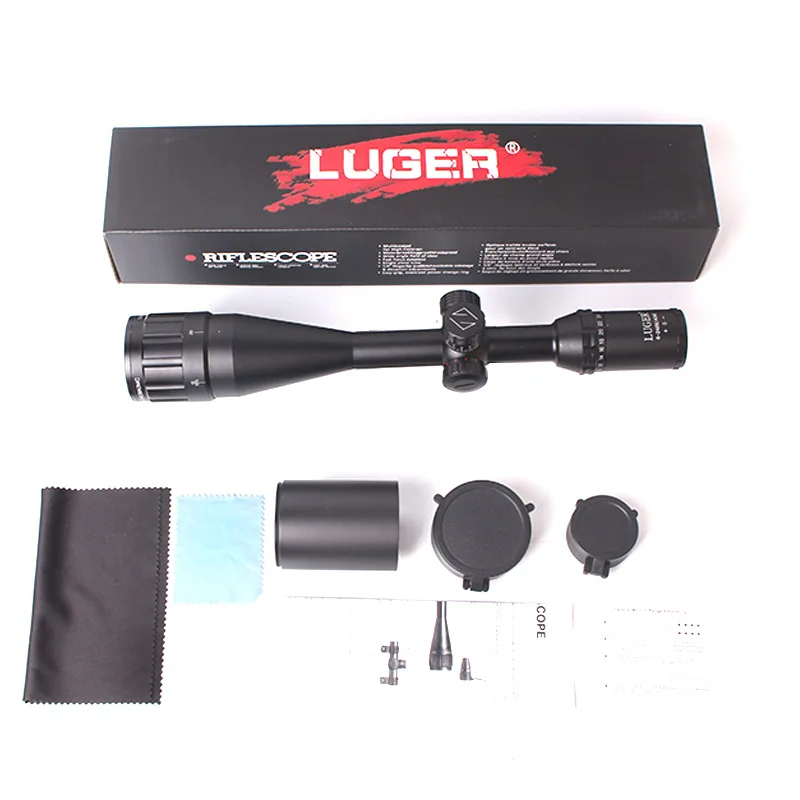 LUGER 6-24X50 Riflescope красный и зеленый ретикальный волоконно-оптический прицел охотничий прицел для винтовки страйкбол Воздушный пистолет с рейкой