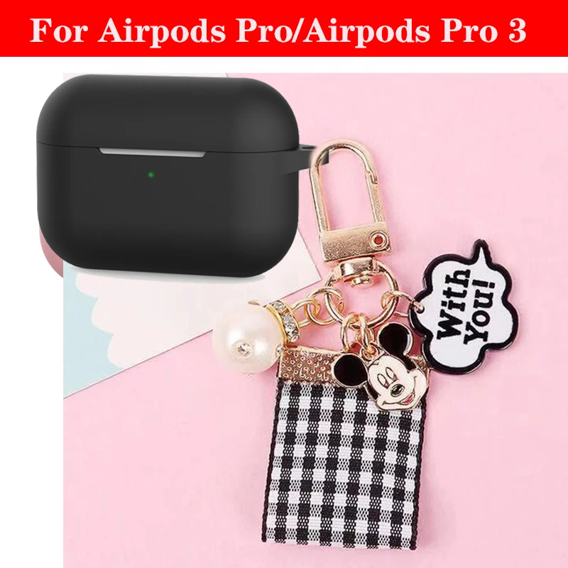 Чехол для AirPods Pro, роскошный чехол с кольцом для ключей, чехол для ключей с сердечком, мультяшный брелок для Air pods 2, силиконовый беспроводной чехол для наушников - Цвет: K5 for airpods Pro