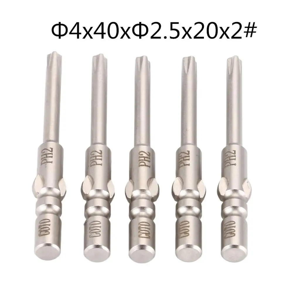 Тёмно-зелёный 5Pcs S2 Steel Magnetic Precision Philips Screwdriver Bits Set Cross Tip Hex Screwdriver Screw Hand Repair Opening Tools - Цвет: Тёмно-зелёный