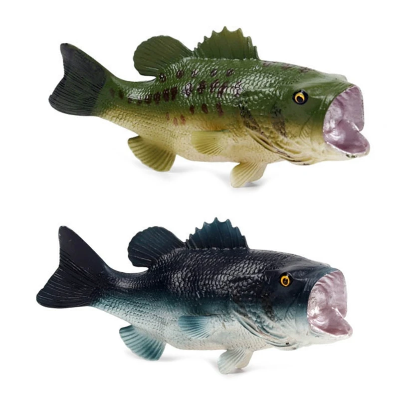Modelo de Peixe Baixo para Decoração Artificial Realista Peixe Simulado Grande Boca W3jf