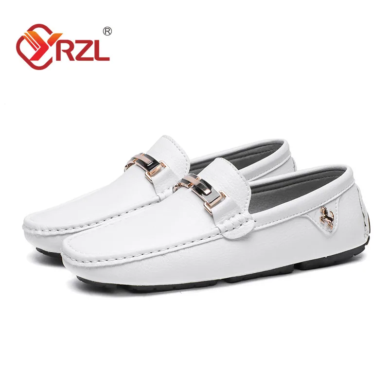 

Белые мужские лоферы YRZL, новинка весны 2022, Мокасины, слипоны, обувь на плоской подошве для вождения, Мужская Удобная кожаная повседневная об...