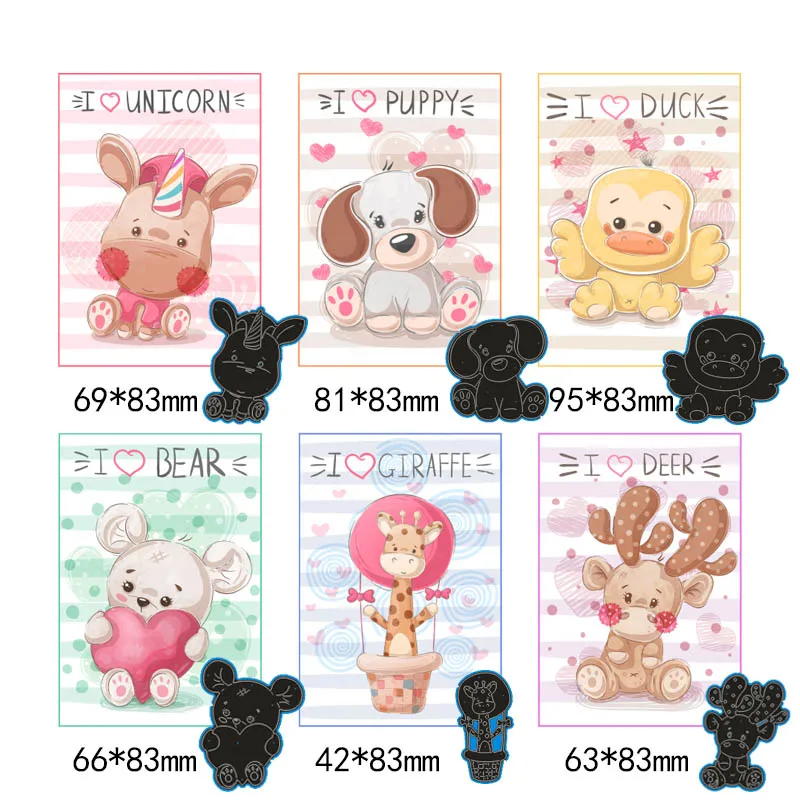 Новые металлические Вырубные штампы с милыми животными для украшения открыток