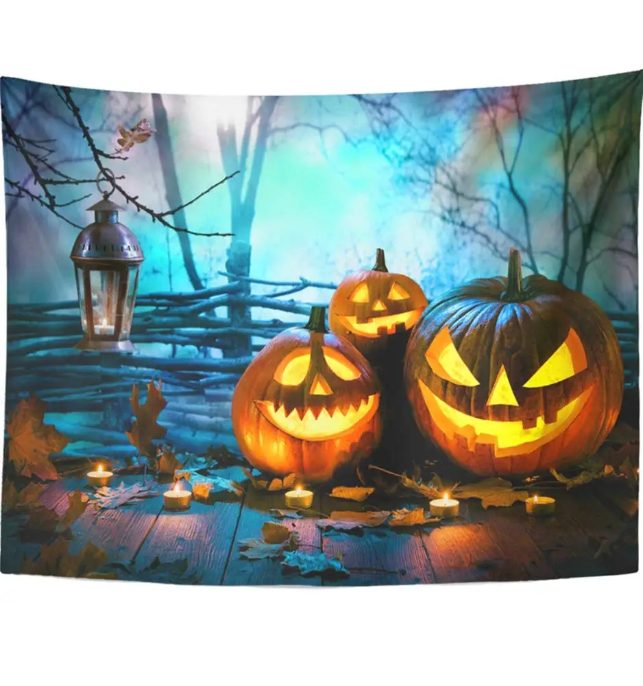 Настенные гобелены с изображением мандалы хиппи голубые забавные тыквы для