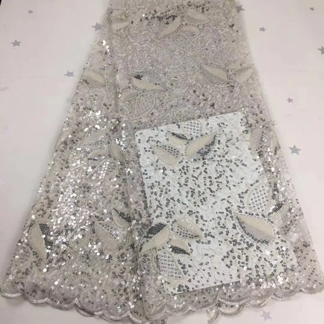 

French African Embroidered Mesh Lace Fabric 2020 High Quality Nigerian Lace Fabric Banquet Dress Sewing Fabric D4145