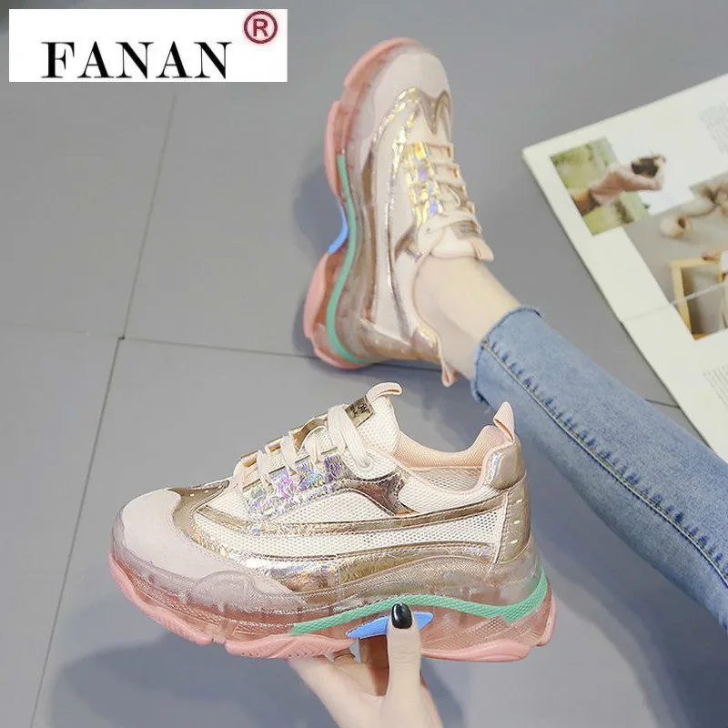 

Chunky Sneakers Women Summer Vulcanize Female Fashion Sneakers Lace Basket Femme Dad Platform Breathable Mesh Sneakers for Women