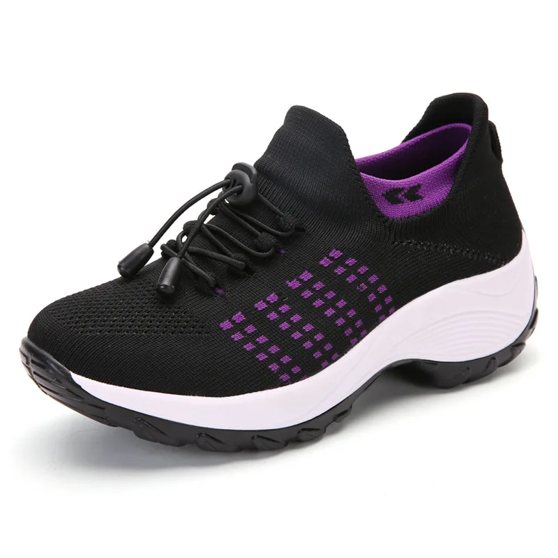 

2021 Women Flat Platform Shoes Breathable Mesh Tennis Ladies Shoes Comfortable Walking Sock Sneakers for Women Zapatillas Mujer