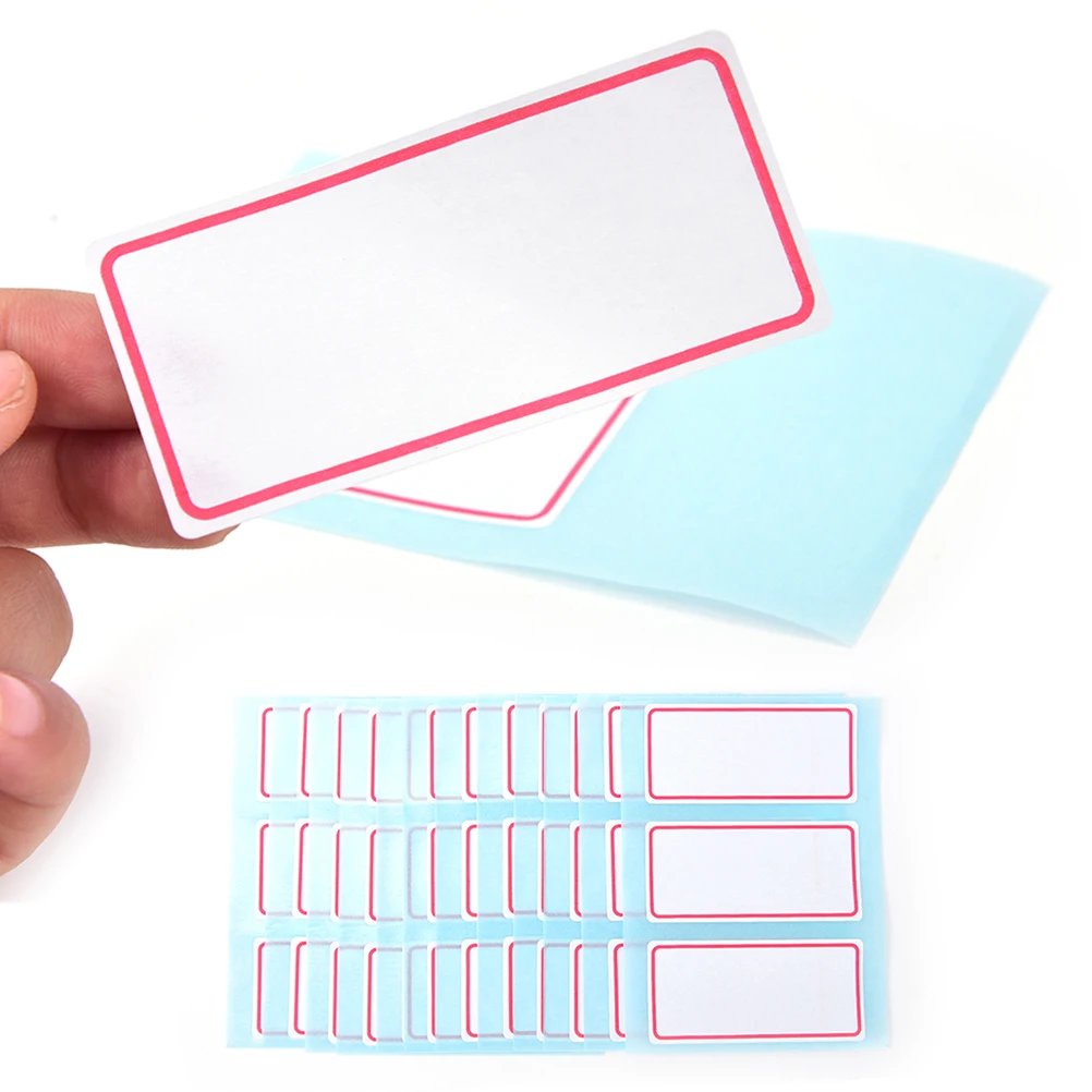 

12 Sheets Blank Stickers 34*73mm Self Adhesive Label Blank Note Label Bar Sticky White Writable Name Stickers