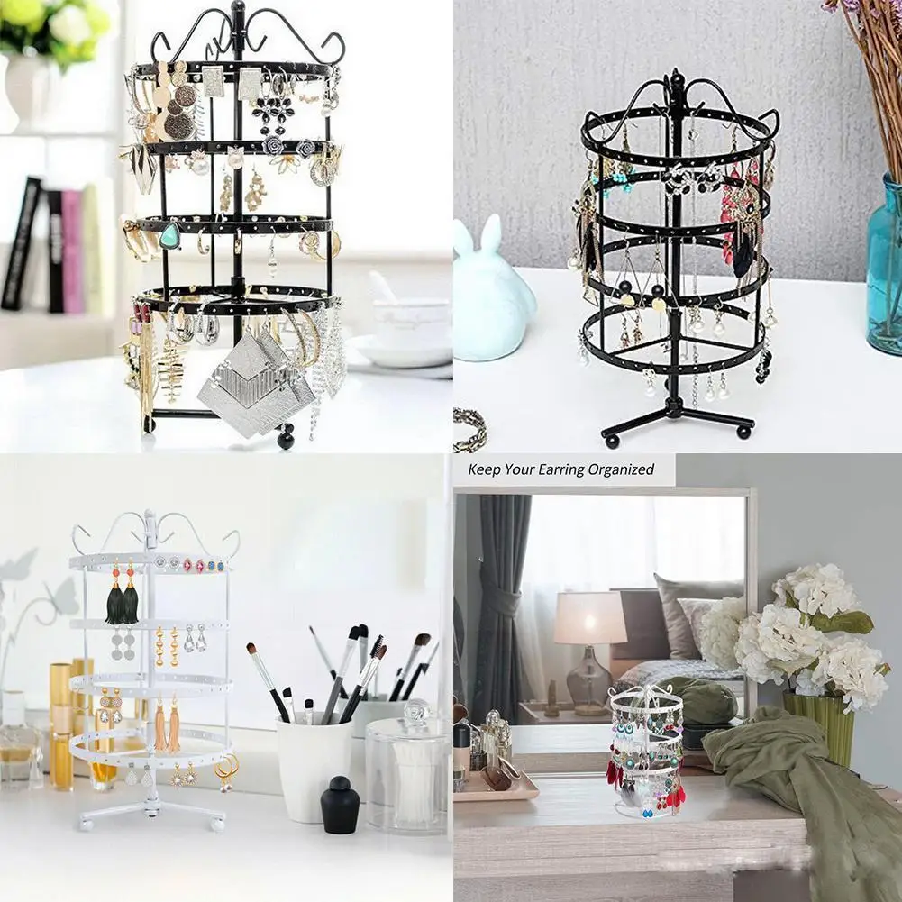 

Wrought Iron Stand For Earrings Pendants Bracelets Jewelry Display Rack Fashion Metal Rotating Stand Organizer Holder 4 Lay N4q5