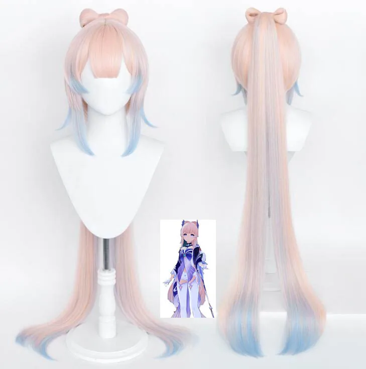 Anime Genshin Impact Cosplay Kokomi Wig Sangonomiya Kokomi Cosplay Wig 120cm Long Gradient Hair Heat Resistant Synthetic Hair sistine fibel cosplay wig rokudenashi majutsu koushi to akashic records of bastard magic instructor anime rokuaka synthetic hair