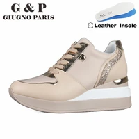 leather insole sneakers women with platform sports shoes lady luxury designer white tennis women high quality