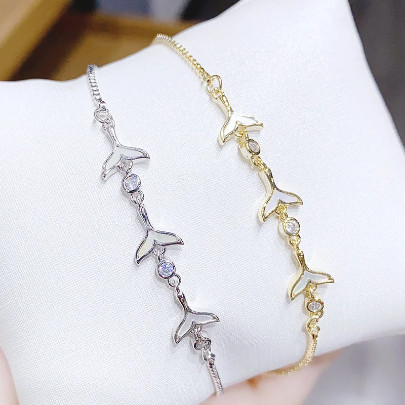 

Wholesale Summer Fashion Mermaid Bracelet Creative Fishtail Pull Shell For Women Hand Jewelry