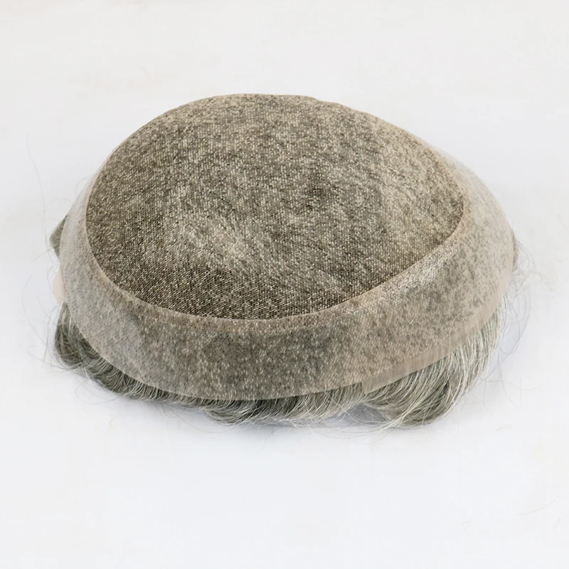 Парик мужской сменный t System 100% натуральные волнистые человеческие волосы Remy 6