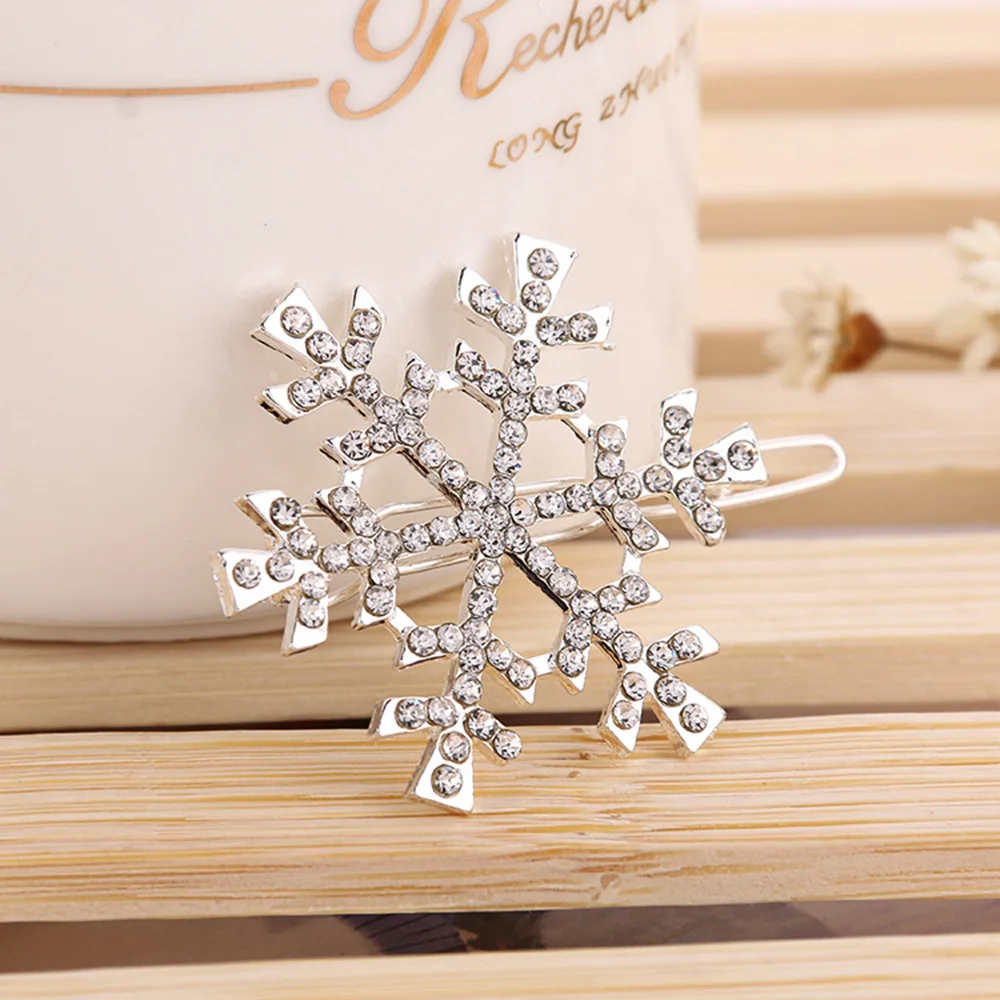 

6 Pcs/set Hair Accessory Rhinestone Snowflake Hairpin Bridal Headwear Snow Hair Clip Set Children's Hair Accessories