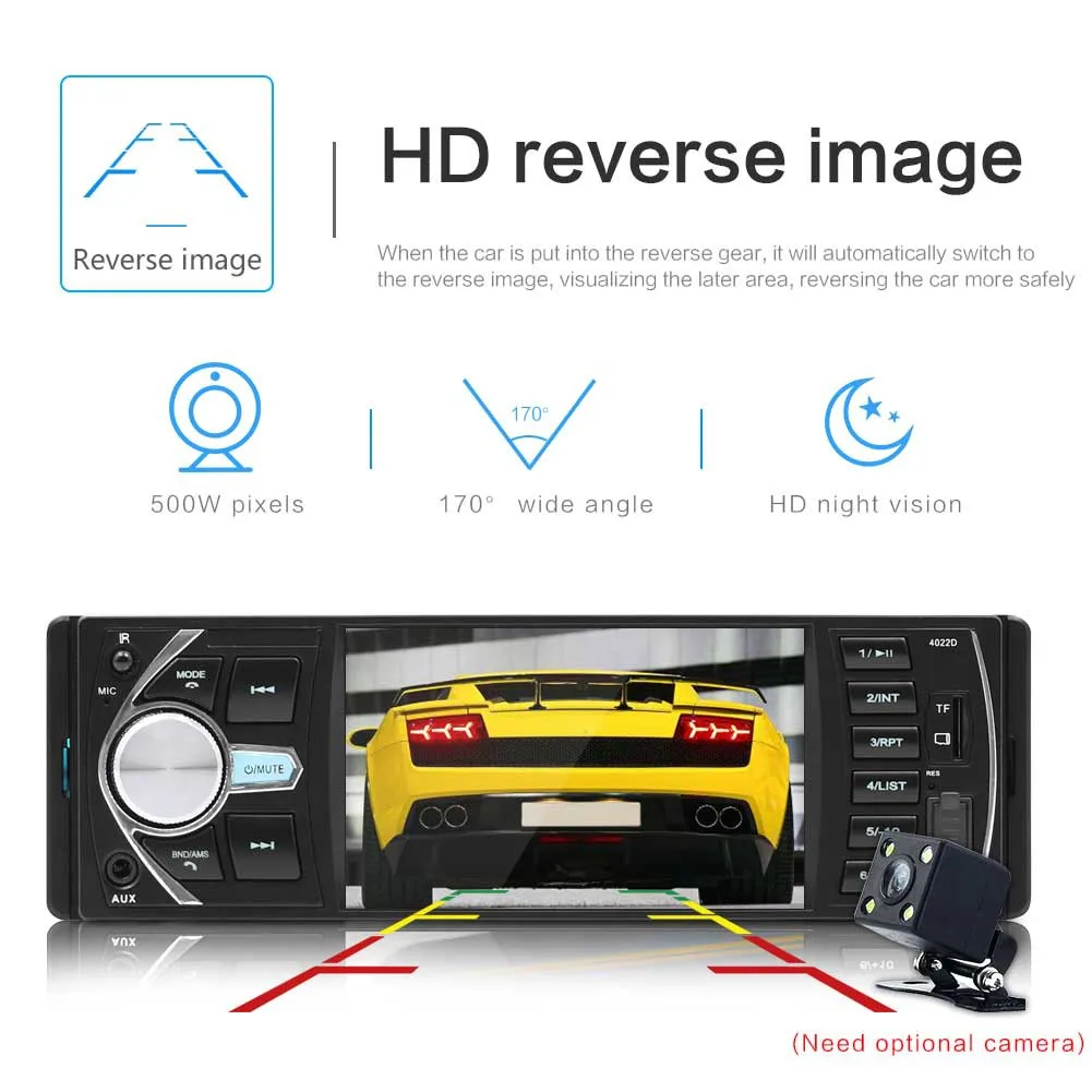 4-дюймовый автомобильный FM-радиоприемник HD MP5-плеер с Bluetooth Реверсивный