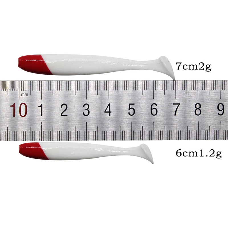 1 шт./лот воблер с длинным хвостом мягкая рыболовная приманка 6 см/7 см Силиконовые