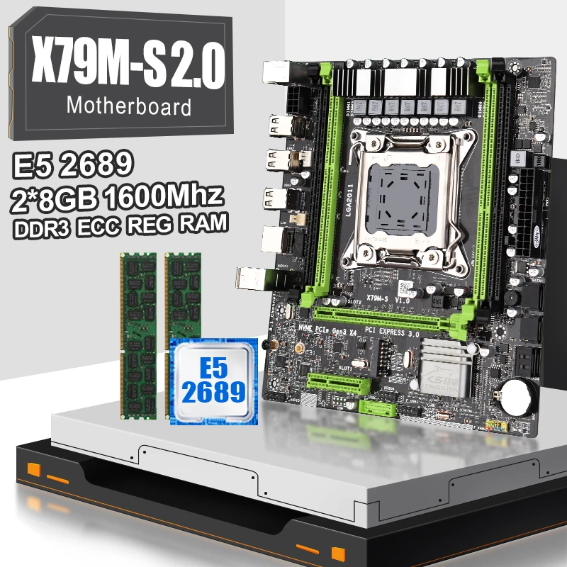 JINGSHA X79 материнская плата X79M S 2 0 Декодер каналов кабельного телевидения с XOEN E5 2689 и