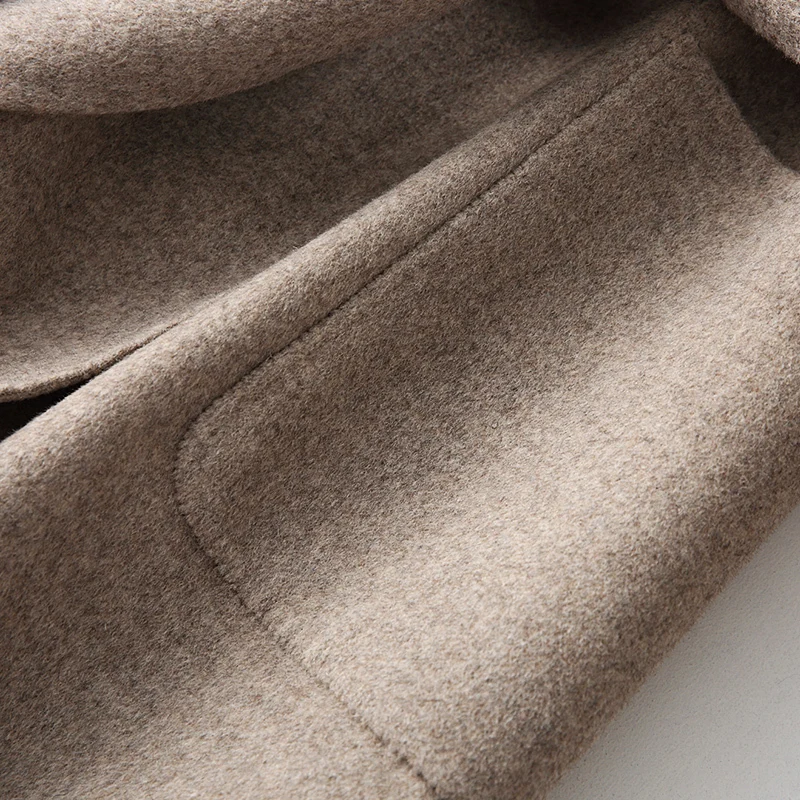 Женское длинное шерстяное пальто свободное теплое большого размера с