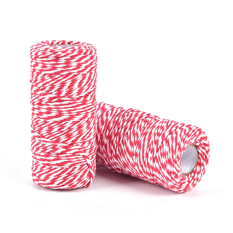 100m/Roll Cotton Bakers Twine String Cord Rope Bottle Gift Box Decor Craft (Red+White) | Дом и сад