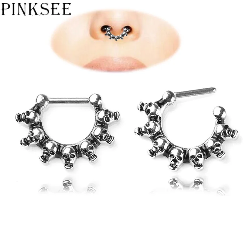 Обруч для носа PINKSEE из медицинской стали 1 шт. кольца ноздрей дизайн в форме