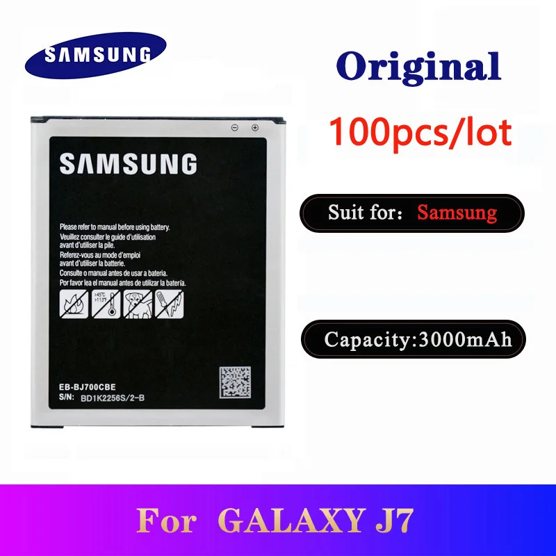 

100pcs/lot EB-BJ700CBE Battery For Samsung Galaxy J7 2015 J700 SM-J700F J700M J700M/DS J700H J700T J700P J7000 J7008 J7009