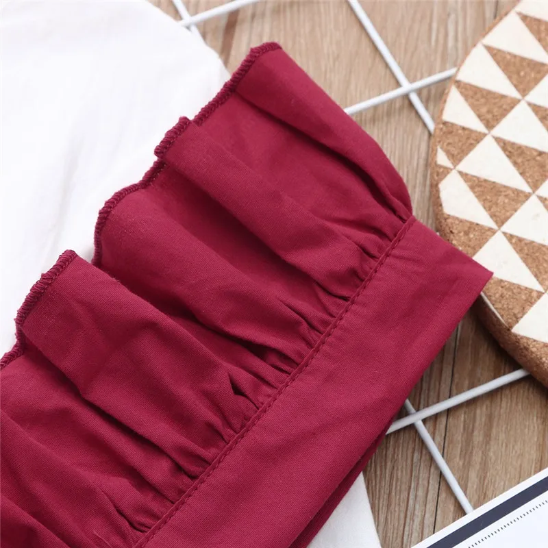 Милая Одежда для маленьких девочек Топы с длинными рукавами Блузка + вечерние