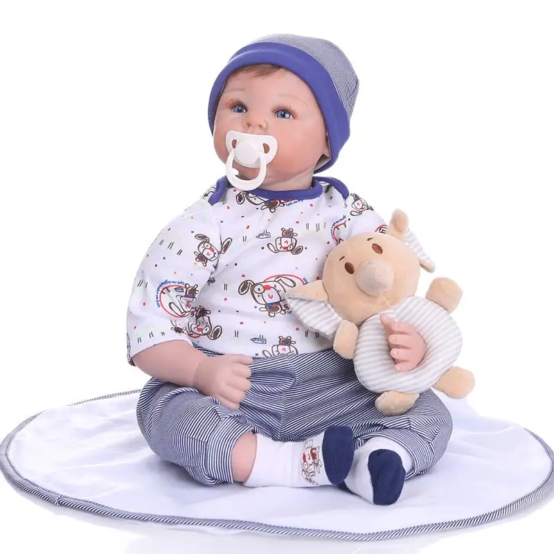 

22 Inches real Reborn Baby oy Alive 55CM Viny silicone Doll Lifelike New Born Cute Bebe Surprise Gift Toys For Girl Children