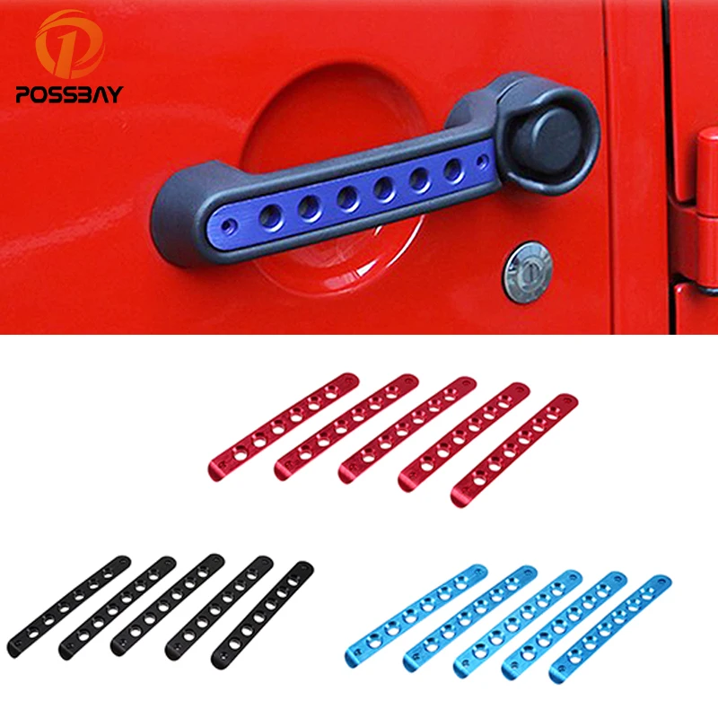 POSSBAY алюминиевый сплав боковая дверная ручка Накладка для Jeep Wrangler 2007 2017 2 двери 4