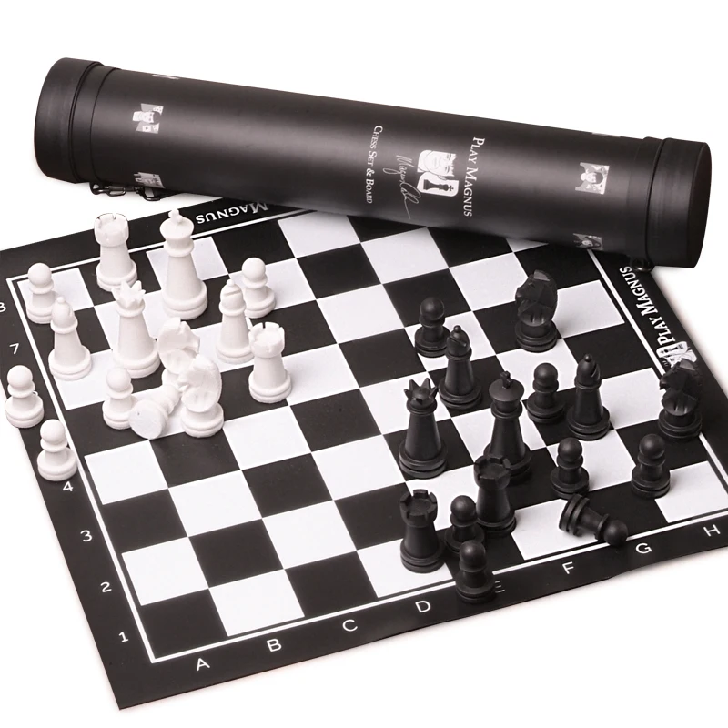 

New Style Chess Black and White Chess Pieces Adult High-end Leather Chess Board Children Student Chess