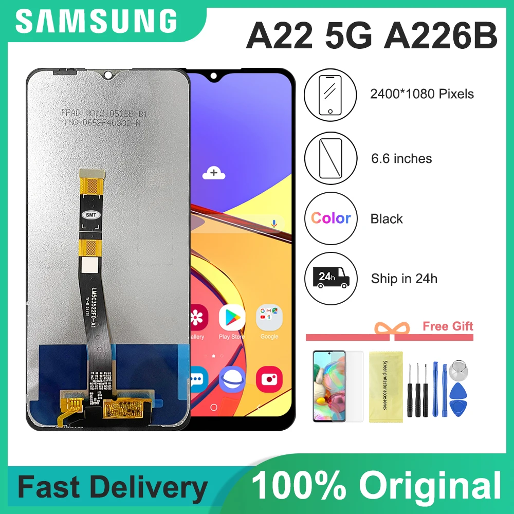 

6.6'' Original LCD For Samsung Galaxy A22 5G LCD Display Touch Screen Digitizer Assembly Replacement For Samsung SM-A226B lcd