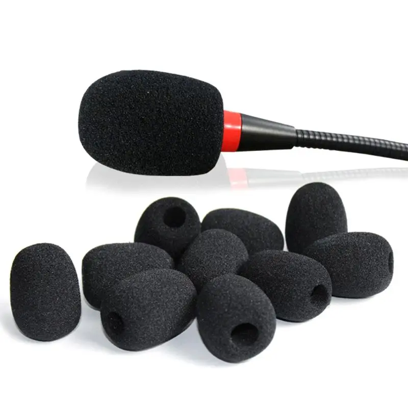 

10PCS Microphone Windscreen Sponge Cover Headset Mic Foam Cover Protective Cap for Gooseneck Meeting Mic W89C