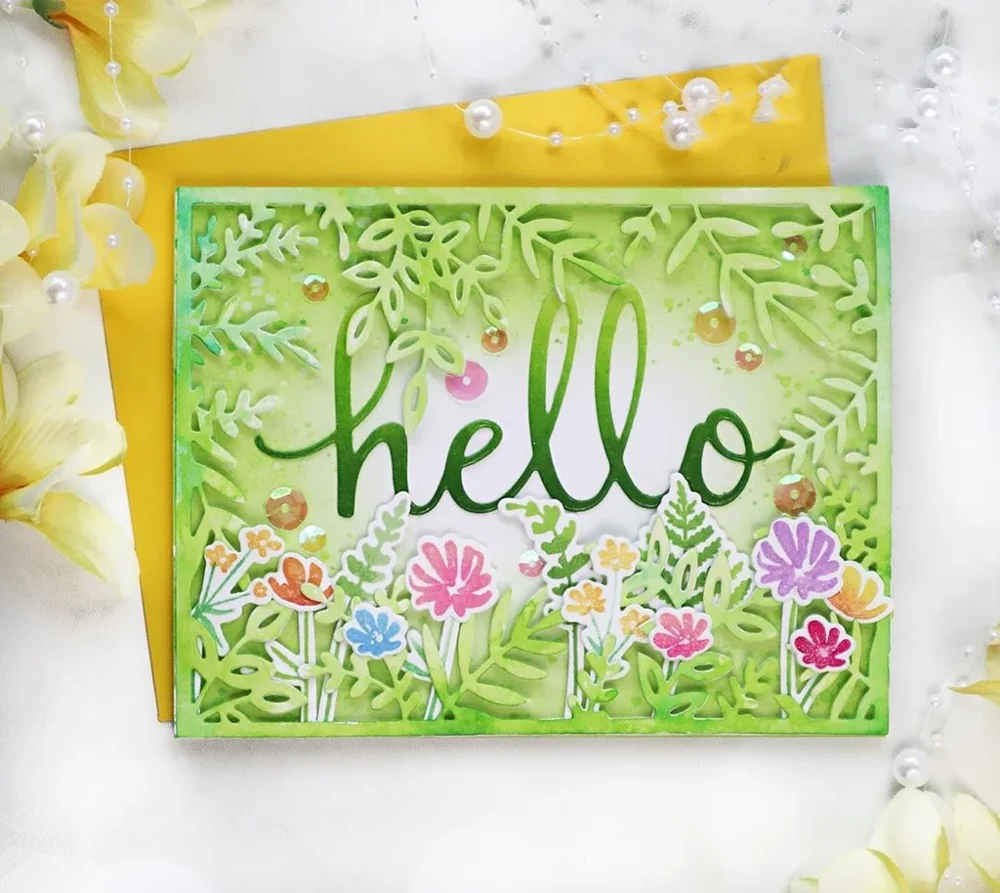 Металлические Вырубные штампы форма для вырезания листьев рамка скрапбукинга