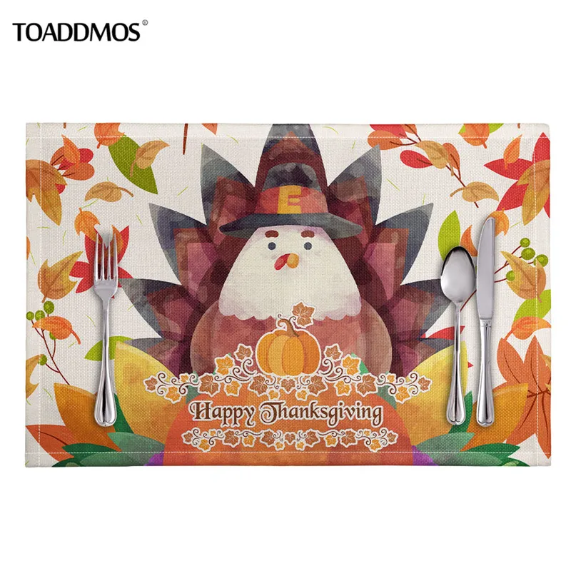 

TOADDMOS Симпатичные столовые приборы из турецкого полиэстера 4 шт. для обеденного стола с кленовыми листьями