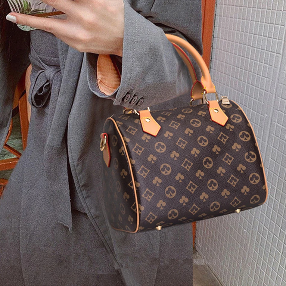 

2021 New Mahjong Luxury Crossbody Shopper Fashion And Vintage Pu Leather Ladies Female Handbags Boston Shoulder Bags For Women