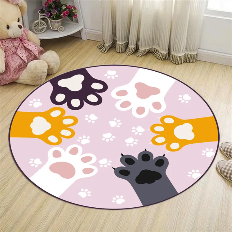 

Cartoon Rabbit Round Carpet for Living Room Anti-slip Floor Yoga Pad Crawl Area Rug Children Play Tent Floor Mat Cloakroom Rug