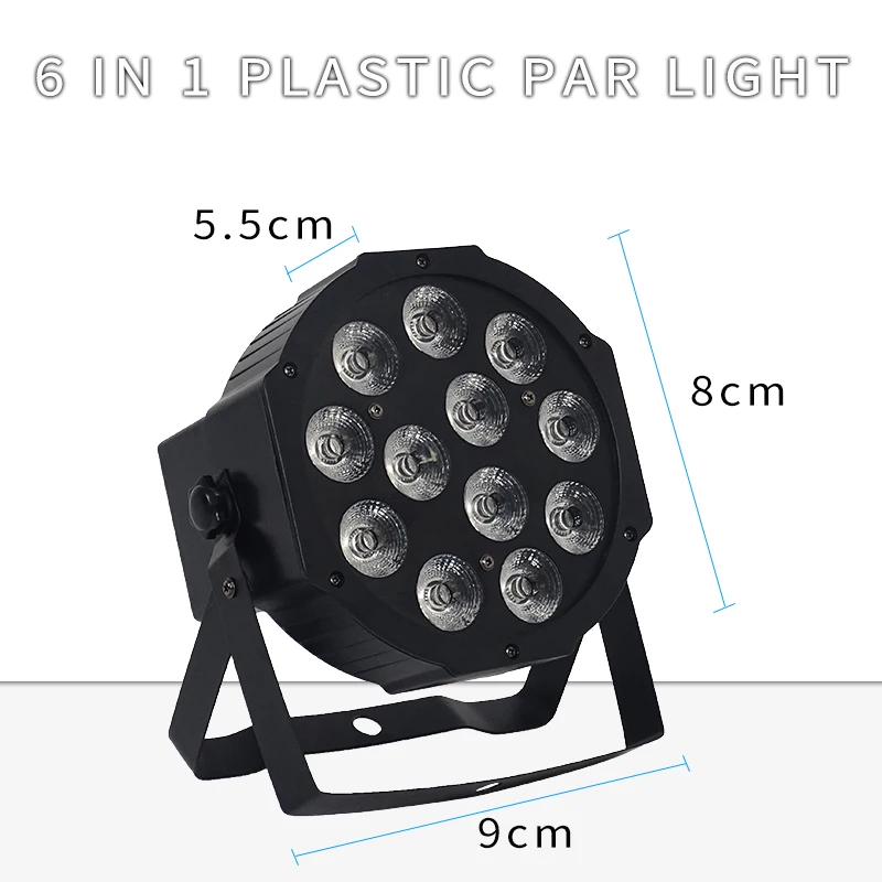 6 шт./лот 12 Вт светодиодные лампы 12x12 прожекторы Par RGBW 4 в 1 плоские dmx512 для дискотек
