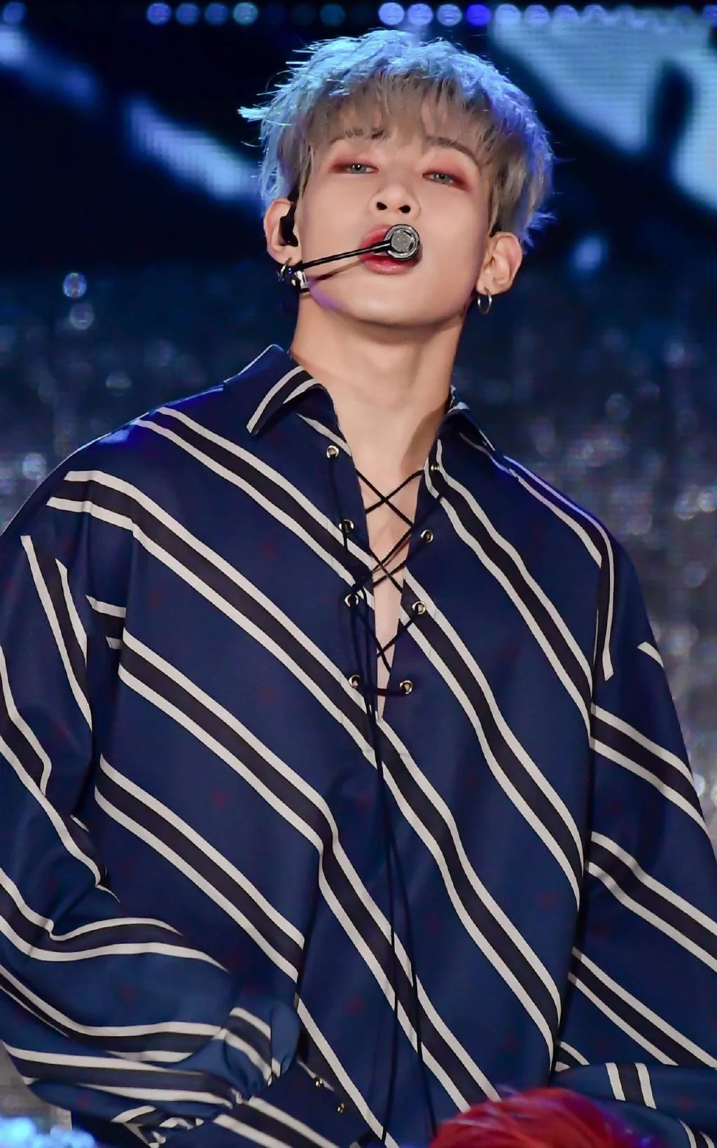 

GOT7 Shirt Concert Bambam Striped Shirt Han Fan Ins Loose Tie Shirt Men Spring Dropshipping Kpop Harajuku Casual Clothes Tops