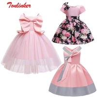 girls dress christmas pink princess dresses kids summer party ball bow gown birthday children festival performance outfits