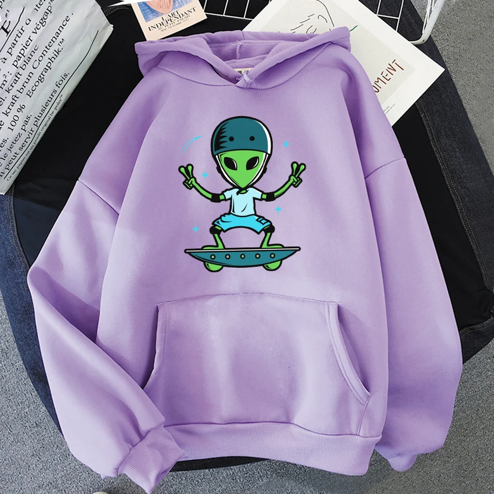

Ready For Mars Alien Skateboard Hoodies Long Sleeve Tops Womens Sweatshirts Anime Hoodie Streetwear Women Pullover Unisex Hoody