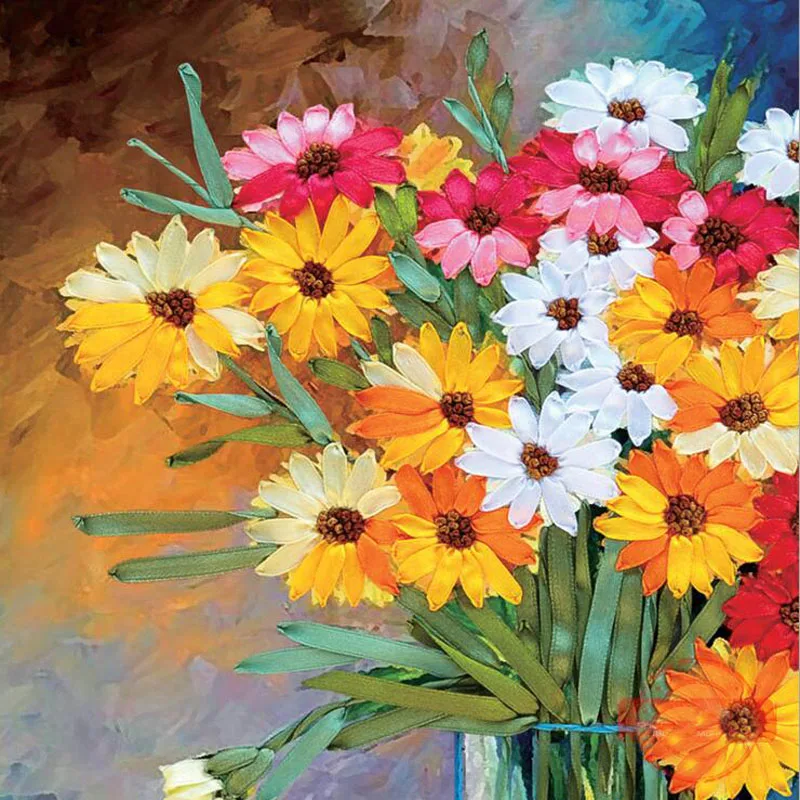 Вышивание художественные поделки 3D DIY лента вышивка крестиком пасторальный цвет