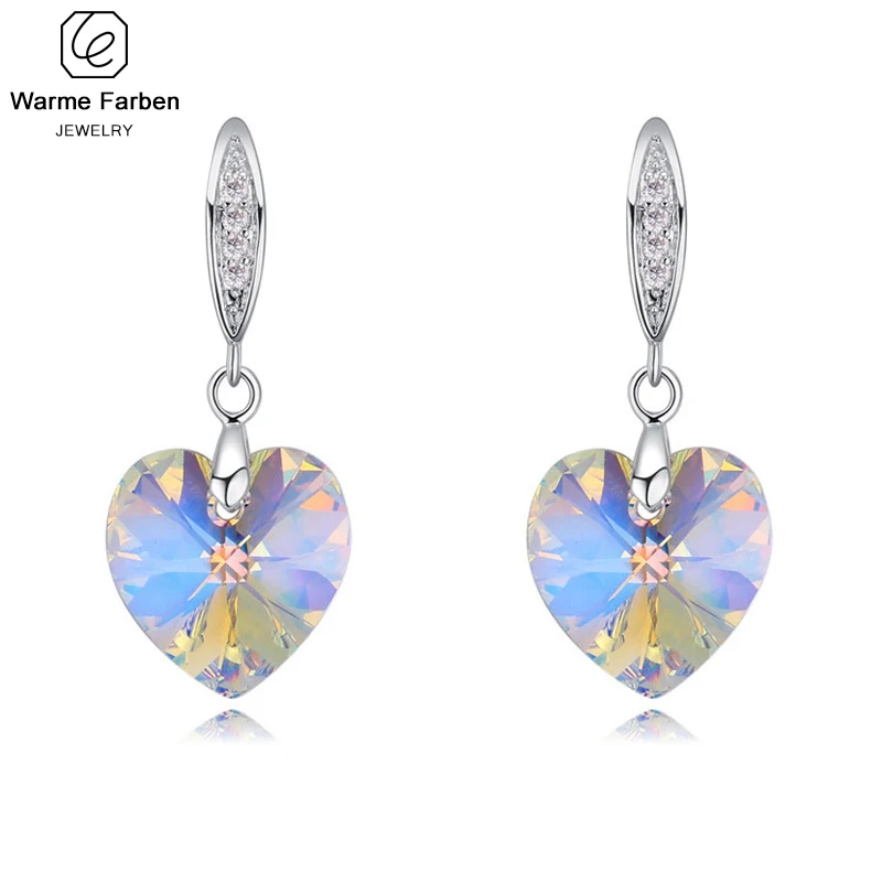 Женские серьги с инкрустированными кристаллами Swarovski элегантные вечерние капли