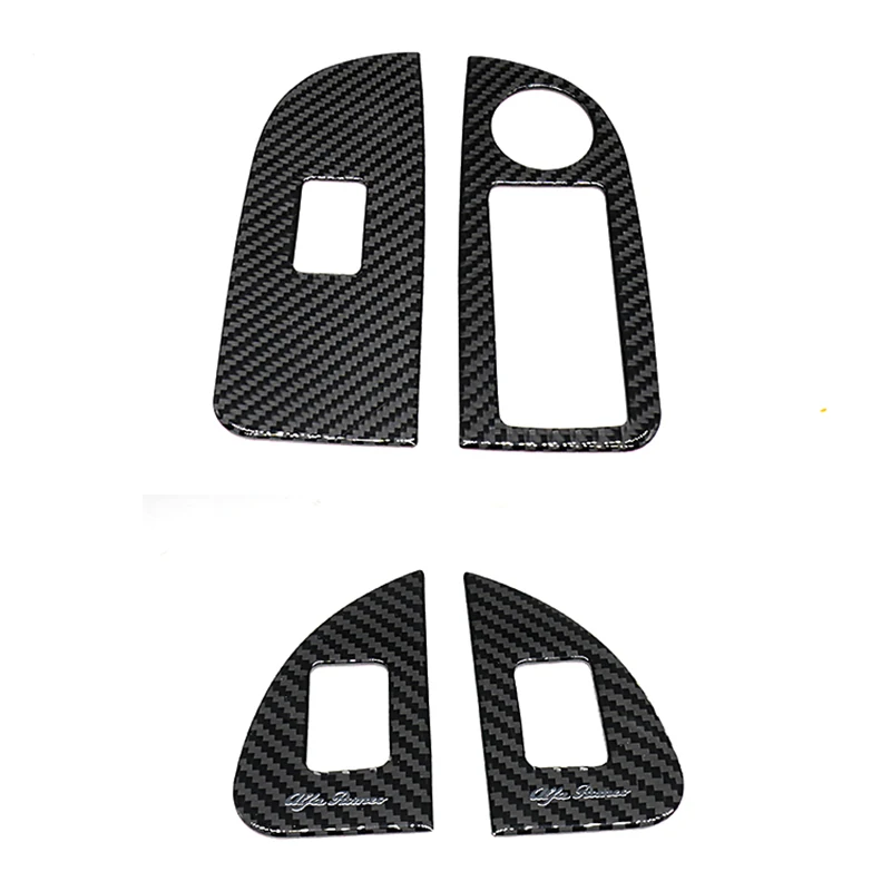 

Carbon fiber door window panel cover For Alfa Romeo Giulia Car modified door button panel Decoration Accessories