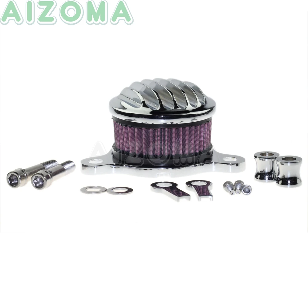 Chrome Motorbike High-Flow Washable Air Filter Intake Cleaner Kit For Harley Sportster XL1200 883R 883N 883C Nightster Low 14-18 |