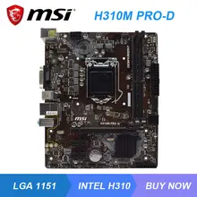MSI H310M PRO-D LGA 1151 Intel H310 Original PC Motherboard DDR4 32GB Core i5-8600K i3-8350K Cpus USB3.1 SATA3 ATX PCI-E 3.0 X16