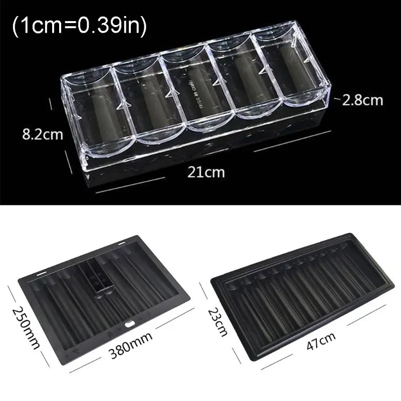 

100/350/500 Professional Acrylic Poker Chip Stand Playing Cards Chip Tray Chip Storage Box Poker Table Accessories for Casino Pa