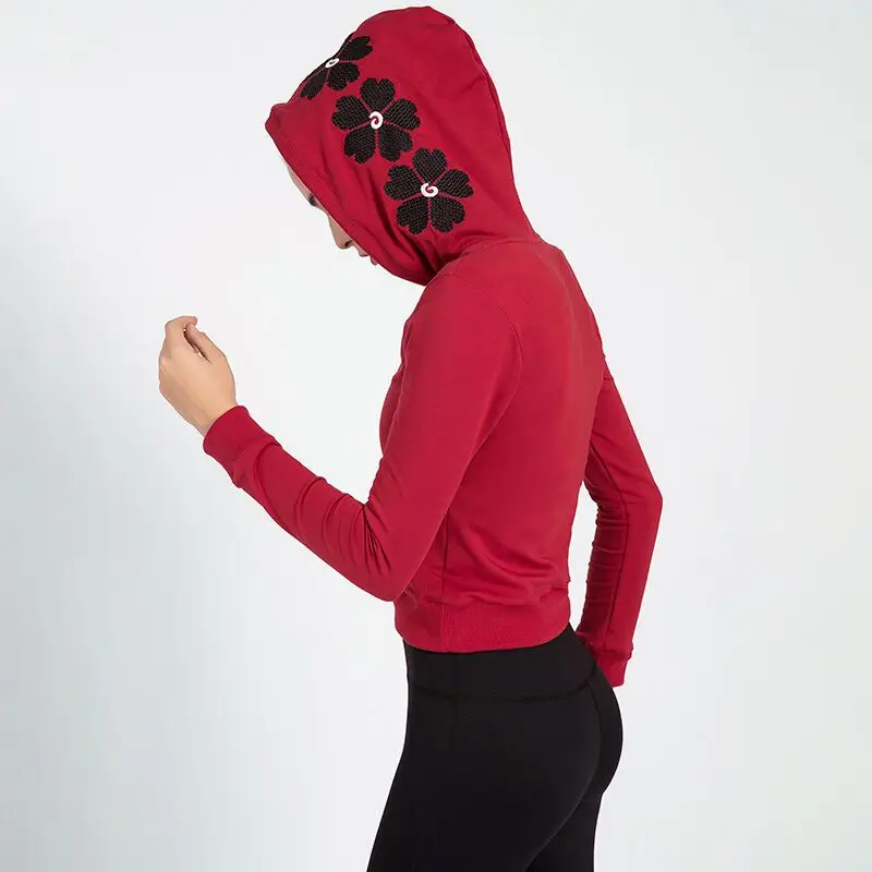 Осенняя Спортивная рубашка с капюшоном Женская толстовка длинным рукавом для