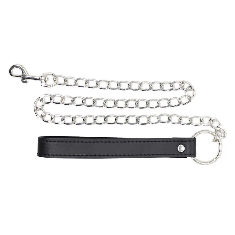 Ошейник и поводок для секса BDSM сексуальное кольцо из стали искусственной кожи